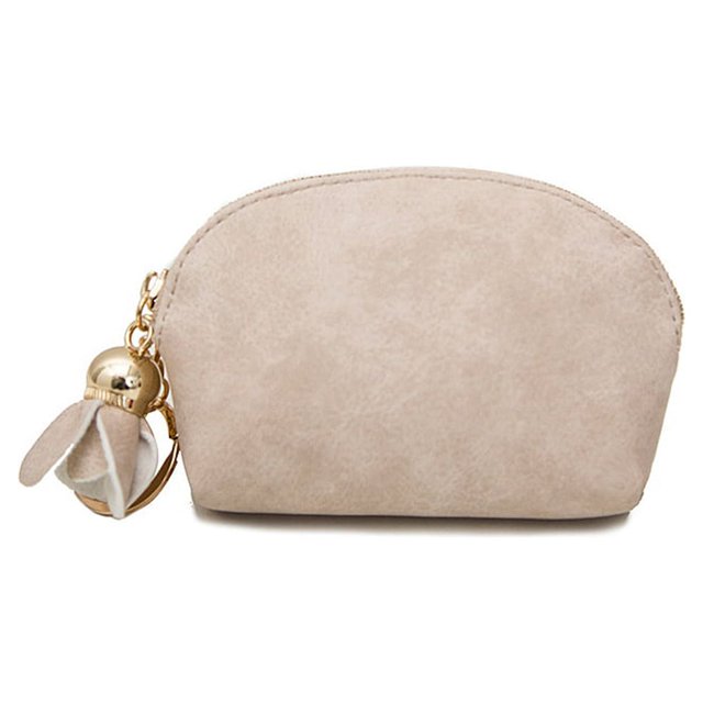 Guardurnaity Llavero con colgante de cartera para niñas, portátil, para documentos de viaje, pasaporte, almacenamiento de monedas, monedero, Carteras Beige