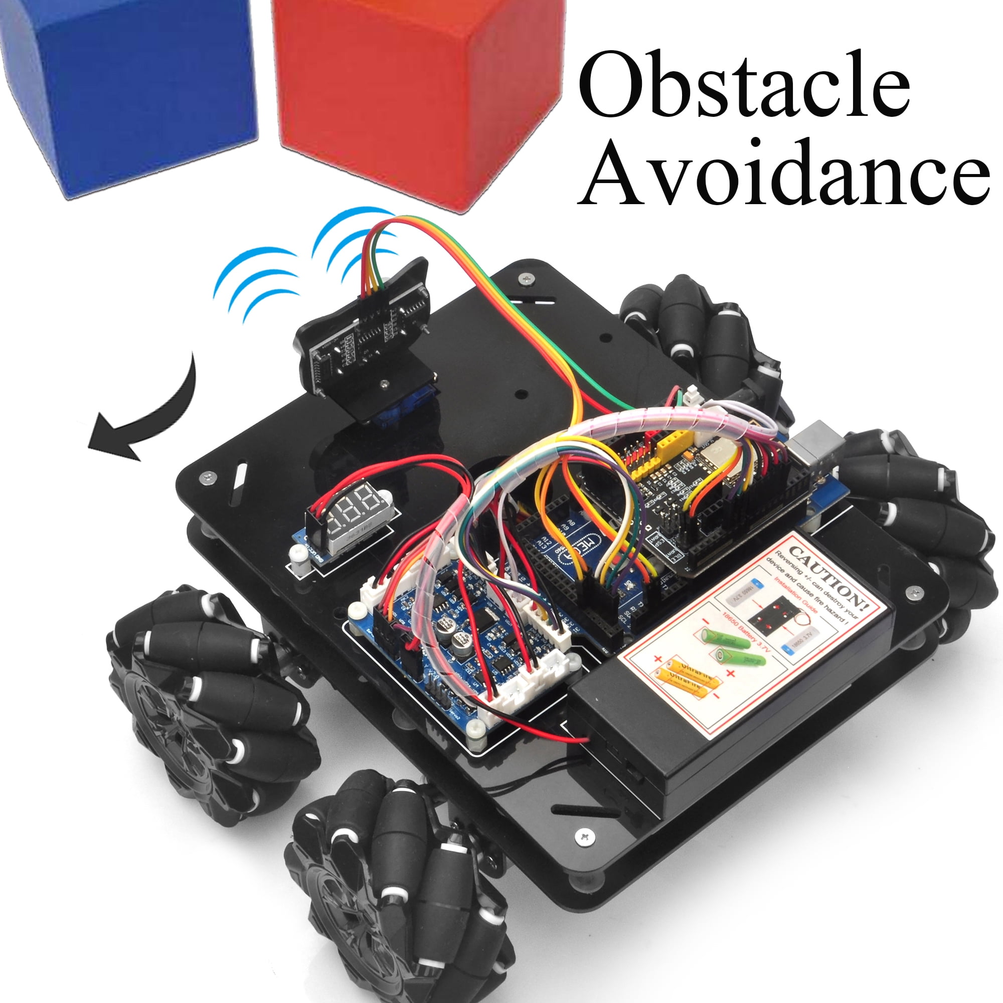 OSOYOO Omni-directinal Mecanum Wheels Robot Car Kit for Raspberry Arduino Mega2560  DIY STEM