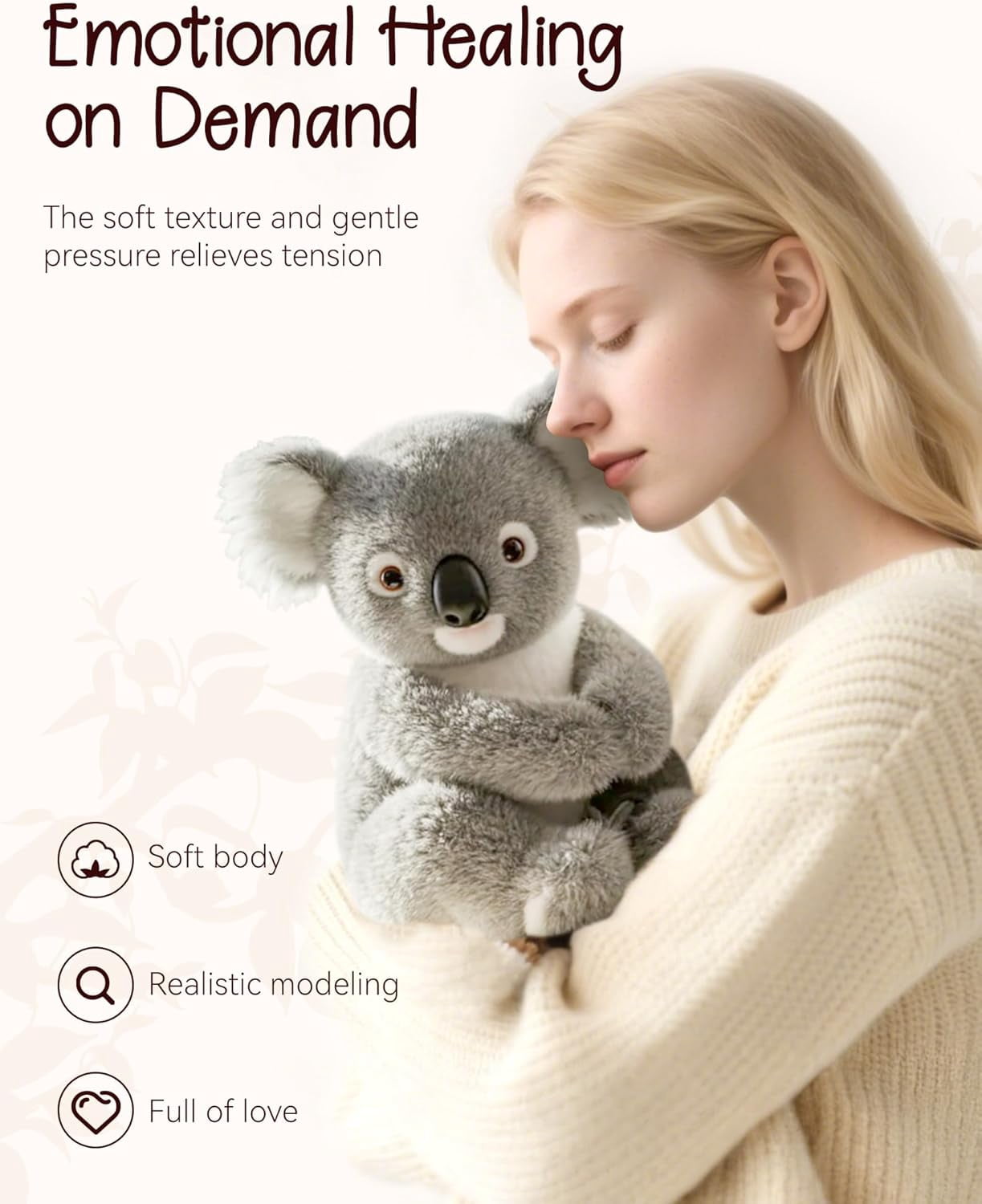 Peluche Koala Thérapeutique - Soutien émotionnel, Mouvements Réalistes - 25 Cm - Idéal Anti-stress, Compagnon De Sommeil - 5