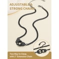 thumbnail image 6 of FindChic Black Handcuff Necklace for Women Stainless Steel Cuban Chain Interlocking Friendship Statement Necklaces Birthday Mothers Day Jewelry Gifts Her Mom Adults Age Ideas, 14'', 6 of 8