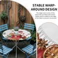 thumbnail image 2 of Christmas Gingerbread Round Tablecloth for 45-54 Inch Tables,Fitted Table Cover with Elastic Edge,Winter Xmas Balls Candy Pine Leaf Waterproof Outdoor Table Cloth Protector for Patio Garden Dinner, 2 of 9