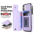 thumbnail image 5 of for iPhone 11 Wallet Case with Card Holder RFID Blocking, Kickstand Card Slots Case, Dimaond Patterned Elegent PU Leather,Double Back Flip Magnetic Clasp and Durable Shockproof Cover,Purple, 5 of 8