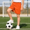 thumbnail image 2 of LIIPEE Boys Sports Shorts Athleisure Summer Solid Color Elastic Waist Loose Fit Running Shorts Kids Comfortable Breathable Football Training Bottoms,12-13 Years, 2 of 7