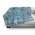 thumbnail image 3 of Navy and Teal Soft Flannel Fleece Throw Blanket, Abstract Blue Watercolor Drops Aquarelle Art Rain Teardrop Quirky, Cozy Plush for Indoor and Outdoor Use, 50" x 60", Turquoise Navy Blue, by Ambesonne, 3 of 6