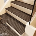 thumbnail image 3 of Kaskawise 8" X 30" (15 in Pack) Nonslip Carpet Stair Treads Non-Skid Safety Rug Slip Resistant Indoor Runner for Kids Elders & Pets with Reusable Adhesive - Brown - Non Slip Stair Treads Indoor, 3 of 6