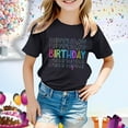 thumbnail image 2 of HABDGIKS T-Shirts pour Fille Anniversaire Manches Courtes Tee Ample Col Rond Coupe Décontractée Basique, 2 of 4