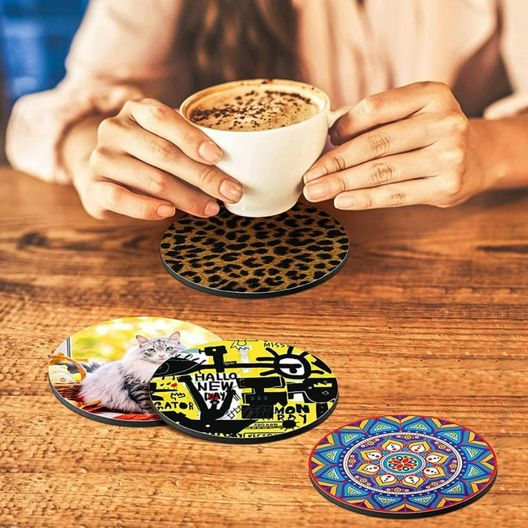 Wholesale Sublimation Blanks Coffee Drink Coaster Water Absorbent