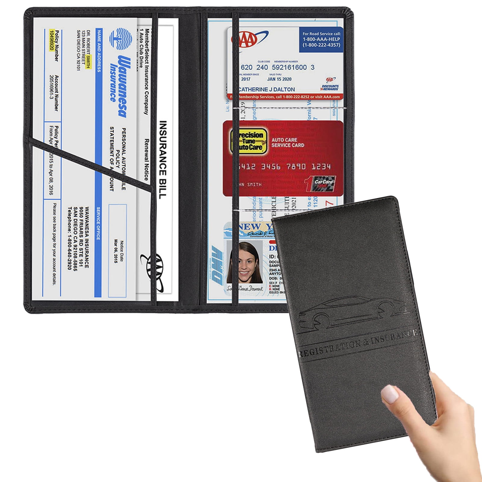 OBOSOE Car Registration and Insurance Holder, Vehicle Glove Box Car