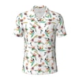 thumbnail image 2 of Daiia Pretty Floral With Leaves Pattern Men’s Polo Shirts,Solid Deck Shirt,Classic Fit, Breathable Cotton Polo for Casual and Sport Wear-XX-Large, 2 of 7