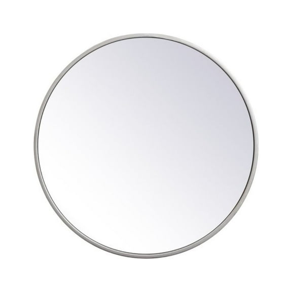 Metal frame round mirror 18 inch in Silver