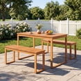 thumbnail image 2 of Costway Outdoor Acacia Wood Dining Table. Rectangular Patio Table with Slatted Tabletop, 2 of 9