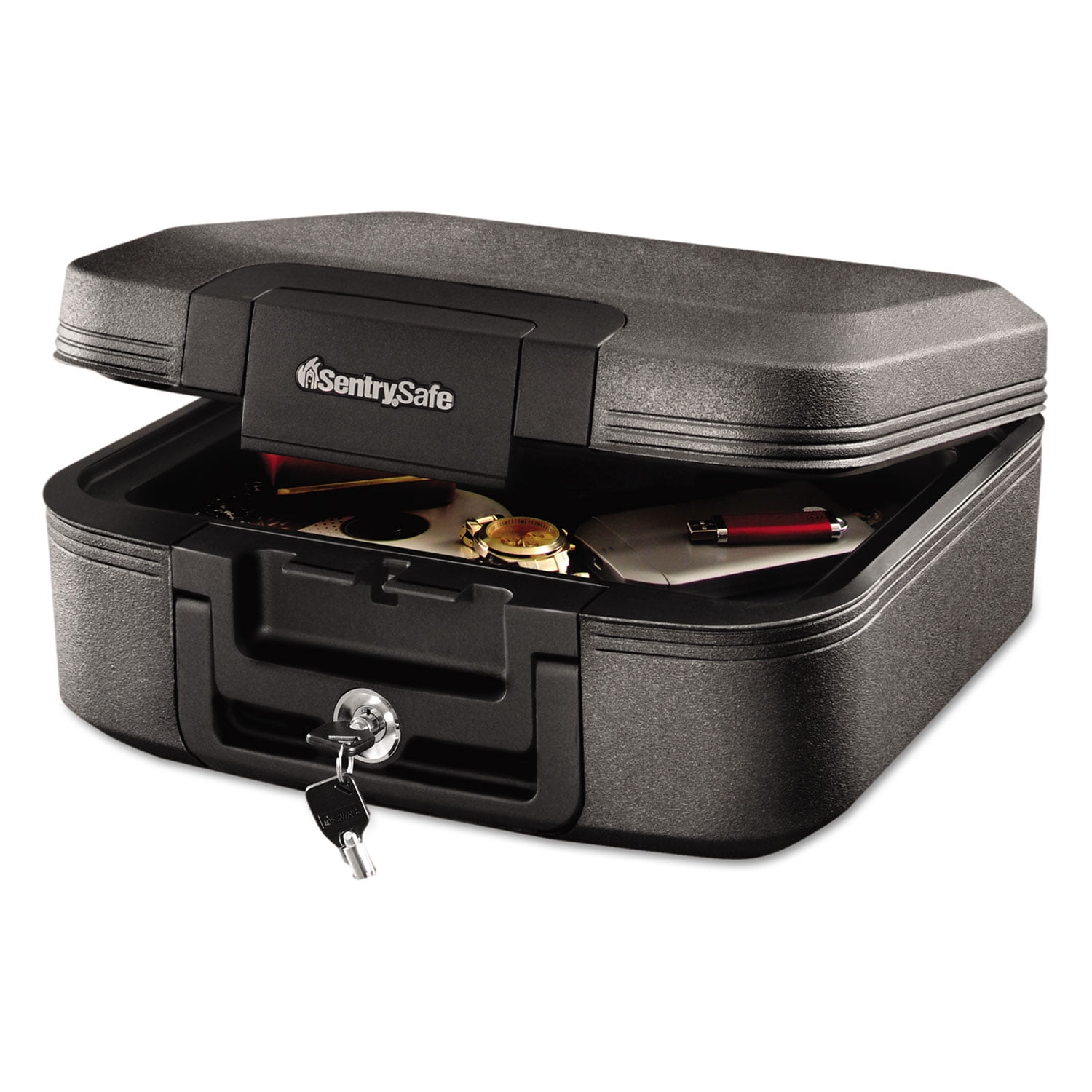 SentrySafe H0100 Fireproof & Waterproof Safety Security Box with Key Lock, 0.17 Cu. ft., Black for Home - Walmart.com SentrySafe H0100 Fireproof & Waterproof Safety Security Box with Key Lock, 0.17 Cu. ft., Black for Home - Walmart.com