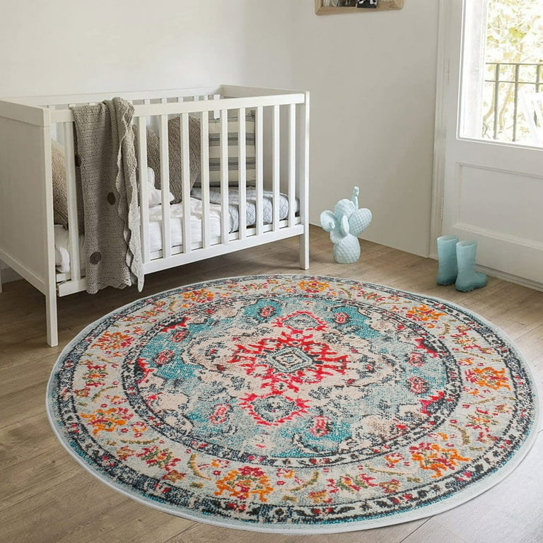 Vintage Round Rug,2.3x2.3ft,Turkish Round Rug,Vintage Antique Rug,Boho Decor Rug,Old Bedroom sale Carpet,Handmade Low Pile Rug,Entry Floor Mat.