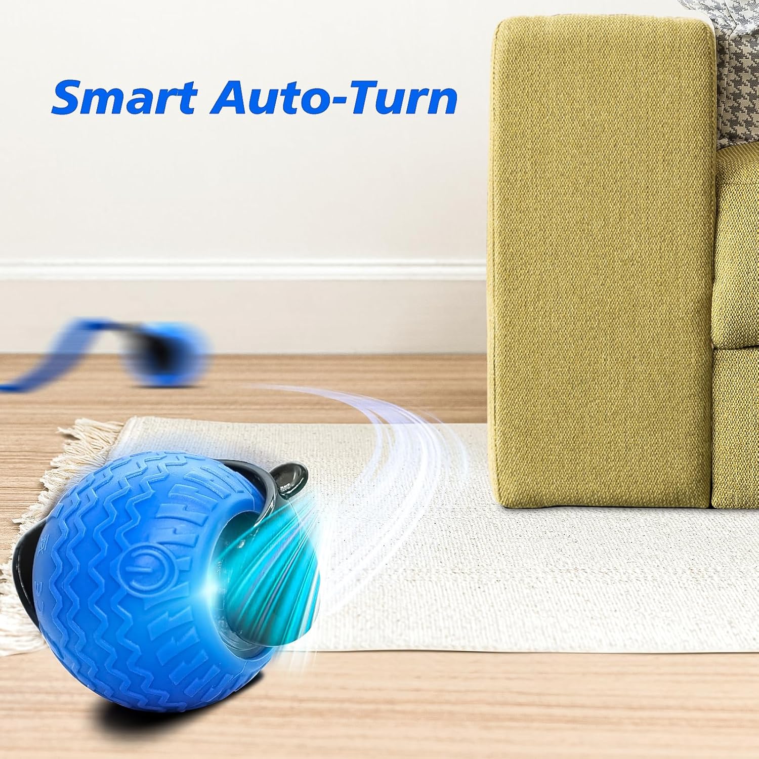 2Pcs Interactive Cat Toy for Indoor Cats, Speedy Ball with Tail, Automatic Moving Cat Balls for Bored Indoor Adult Cats, 360°Automatic Rolling Ball Toy, Two Speed Adjustment（Orange&Blue）
