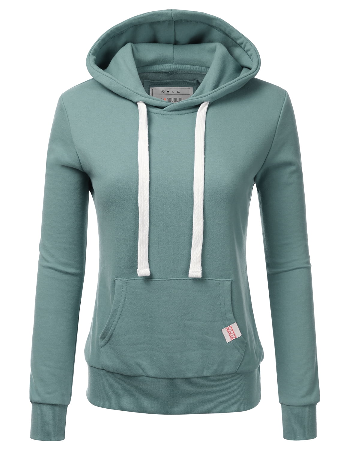 Doublju Women's Basic Lightweight Pullover Hoodie Sweatshirt with Plus