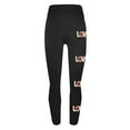 thumbnail image 5 of lcziwo Weekly Sale, Workout Leggings for Women Trendy Letter Graphic Print Compression Leggings Casual High Waisted Tummy Control Tight Yoga Pants Black S, 5 of 7