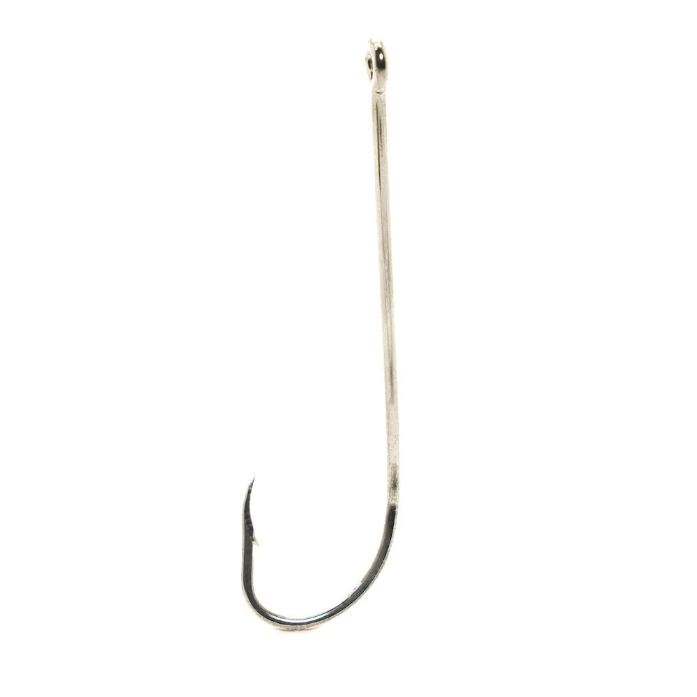 (2 pack) Mustad Long Shank Beak Hook (Nickel) - 4/0 8pc