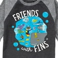 thumbnail image 3 of Pete The Cat - Friends With Fins - Toddler And Youth Raglan Graphic T-Shirt, 3 of 5