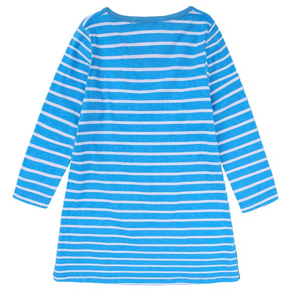 Penkiiy Autumn Children's Girl's Clothing Tshirt Long Sleeve Striped Embroidered Dress Dresses for Toddler Girls 6 Years Blue On Sale