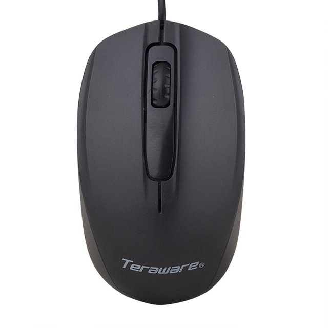 Mouse alámbrico Teraware PJT-M218, conexión usb, 1000 dpi, 3 botones, negro