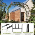 thumbnail image 3 of 78.7" Garden Arbor with 2 Planter Boxes, PE Coated Metal Garden Arch Trellis for Climbing Plants, Decorative Archway Wedding Arch Frame, Weather-Resistant Arbor Trellis for Lawn Backyard Yard, 3 of 6