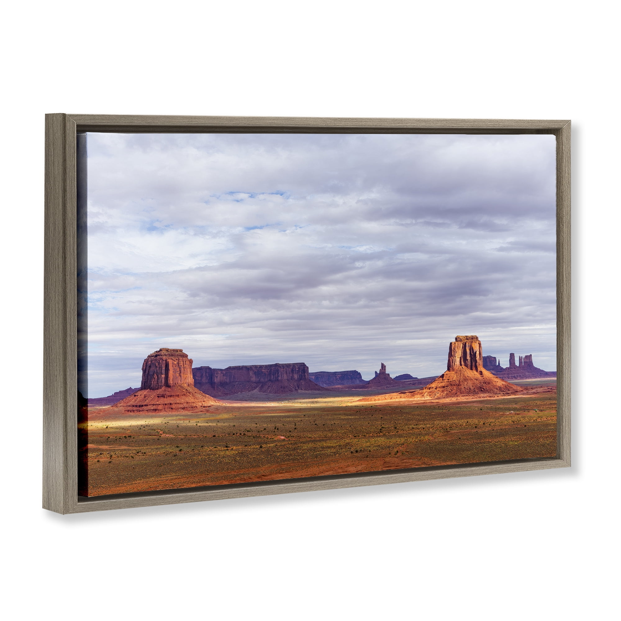 Stupell Industries Monumental Desert Buttes & Mesas Brown Framed Floater Canvas Wall Art, design by Shelley Carlisle