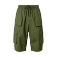thumbnail image 7 of YSUEJPF Mens Long Shorts Ripstop Wrinkle Resistant‌ Baggy Cargo Capri Pants Twill Stretchy Outdoor Capris with Multi Pockets, 7 of 7