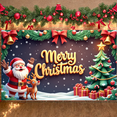 thumbnail image 5 of Santa Claus Design Merry Christmas Banner Reindeer Pattern Xmas Display Christmas Tree Decor Gift Box Elements Christmas Backdrop for Christmas Party Holiday Decoration Family Gathering, 5 of 9