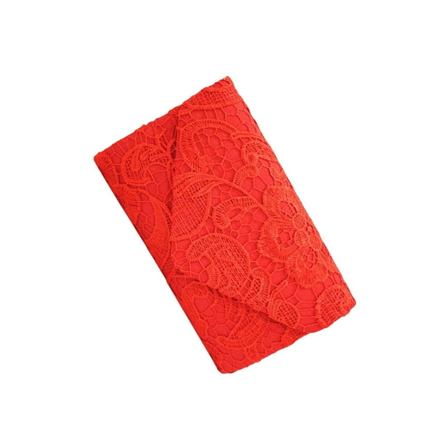 Youkk Women Shoulder Bag Portable Replacement Solid Color Stylish Fashionable Banquet Rectangular Girls Envelope Pouch Clutches Red