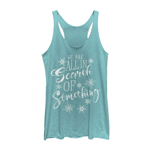 Women's Frozen 2 All Searching  Racerback Tank Top Tahiti Blue Large