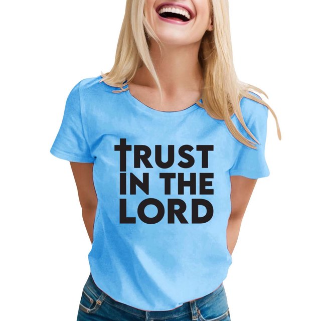 LUOGENLI T-shirts pour Femme pour Femmes T-Shirt Décontracté Imprimé à Col Rond à Manches Courtes Haut 4TG T-shirts pour Femmes T-shirts Graphiques T-shirts de la Saint-Patrick 4xlt T-shirts pour Femmes T-shirts Graphiques Pâques Bleu Pâle TG
