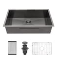 thumbnail image 2 of Logmey 32"x19"Kitchen Sink Single Bowl Black Stainless Steel with Drainer Undermount, 2 of 9