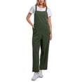 thumbnail image 1 of Combinaison Décontractée Confortable pour Femme, Couleur Unie, avec Poches, Printemps Été, Combinaison Boutonnée Décontractée, Combinaison pour Femme, Vert G, 1 of 7