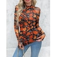 thumbnail image 5 of Zeagoo Women's Going Out Top Long Sleeve Sheer Mesh Shirts Fitted Mock Neck Trendy Blouses, 5 of 6