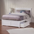 thumbnail image 1 of Mission Full Wood Platform Bed with Footboard and Storage Drawers in White, 1 of 13