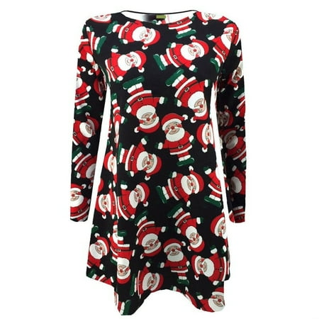 Fashion Ladies Christmas Party Tops Womens Santa Snowman Short Mini ...