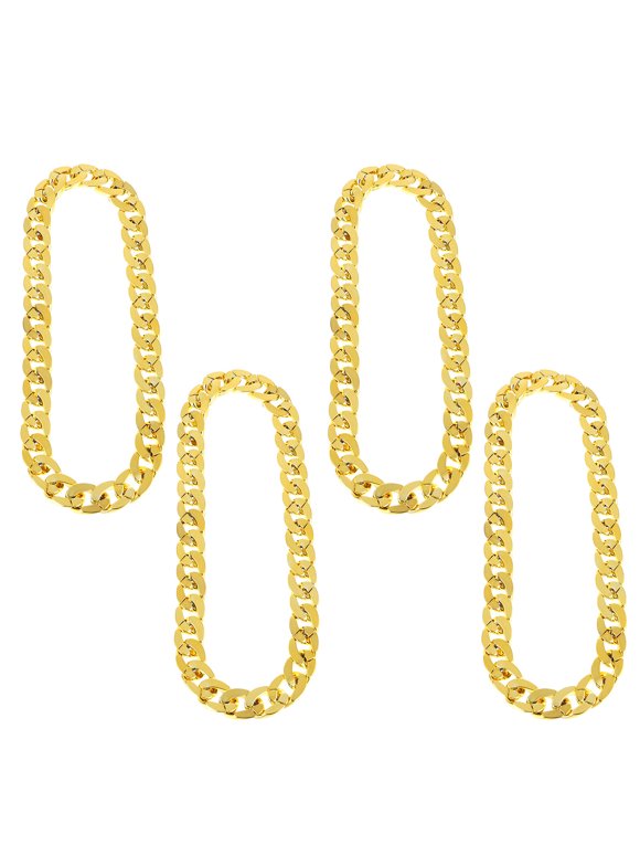 Homemaxs 4pcs Golden Punk Chains Decorative Male Jewelry Unique Hip-hop Style Jewelry