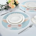 thumbnail image 6 of Coolnut Round Placemats Set of 4 Polyester Round Table Place Mats 15 inch for Kitchen Dining Table Holiday Party (Cute Rabbit Blue Easter, 4) Home Decor Gifts, 6 of 7
