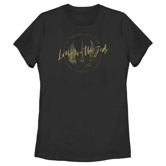 Women's Star Wars: Obi-Wan Kenobi Long Live the Jedi Vintage Crest Graphic Tee Black Medium