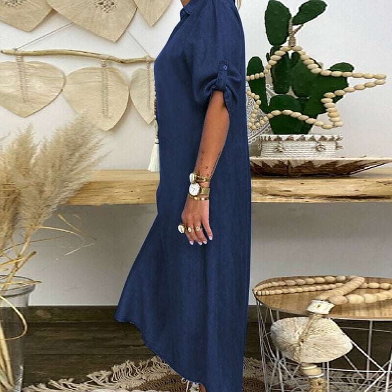 adviicd Dress Female Funeral Dress for Women Maxi Dresses For  WomenSolidParty VacationCasual Dress High Neck Sundress Beach Sundress -  Walmart.com