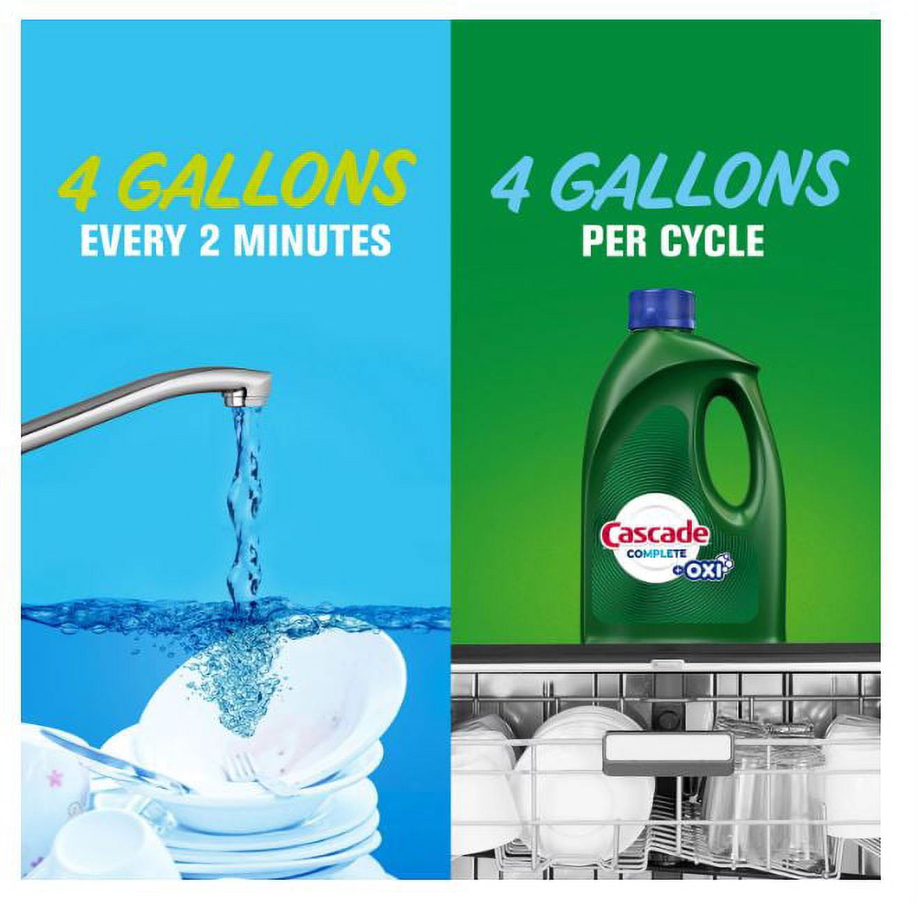 cascade complete gel oxi dishwasher detergent 125 fl oz