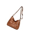 thumbnail image 1 of Ladies Cross Body Bag Messenger Large Over soft PU Shoulder Handbag Long Strap Brown, 1 of 8