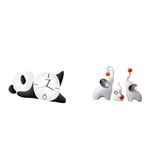 Reloj de pared de panda y y esculturas de animales para decoración moderna de sala de estar. Resistente, bonito y práctico para escritorio o