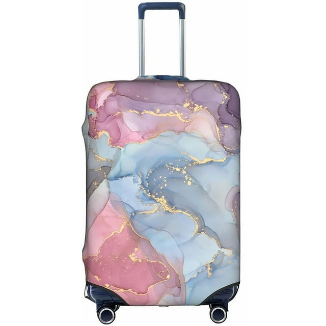 18-32Inch Luggage Cover Elastic Suitcase Cover Full Body Print Suitcase Protective Case Suitcase Luggage Protector Dust Cover marble S