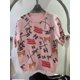 thumbnail image 3 of Camiseta de mujer de diseñador de marca de lujo con estampado de letras y caballos, camiseta de punto de manga corta con cuello redondo para mujer, novedad de verano 2024, 3 of 4