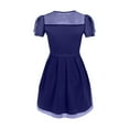 thumbnail image 4 of Gvdentm Girls Contrast Mesh Long Sleeve High Waist A Line Easter Dress Size 5-16 Years(Dark Blue,9-10 Years), 4 of 4