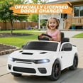 thumbnail image 3 of Dodge Electric Ride on Cars for Kids, 12V Licensed Dodge Charger SRT Hellcat Powered Ride On Toys with Parent Remote Control, Electric Car for Girls Boys 3-5 w/Music Player/LED Lights, White, 3 of 9