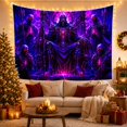 thumbnail image 3 of Skeletal Figure Seated with Upon Elaborate Throne Main, Spooky Gothic for Gothic Decor Fans, Dark Art Decor, Halloween Gift, Tapestry Wall Hanging for Bedroom and Dorm, 3 of 7