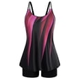 thumbnail image 4 of ibiyuan Plus Size Bathing Suit 2 Piece Bathing Suit Tummy Control Swim Dress Slimming Ruffle Swimwear Tie Dye 2 Piece Swimsuit for Women,Purple, 4 of 4