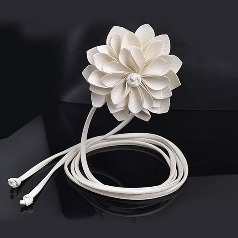 Boho Flower Waist Belt Pu Leather Material,Women Tassel Thin  display picture 1